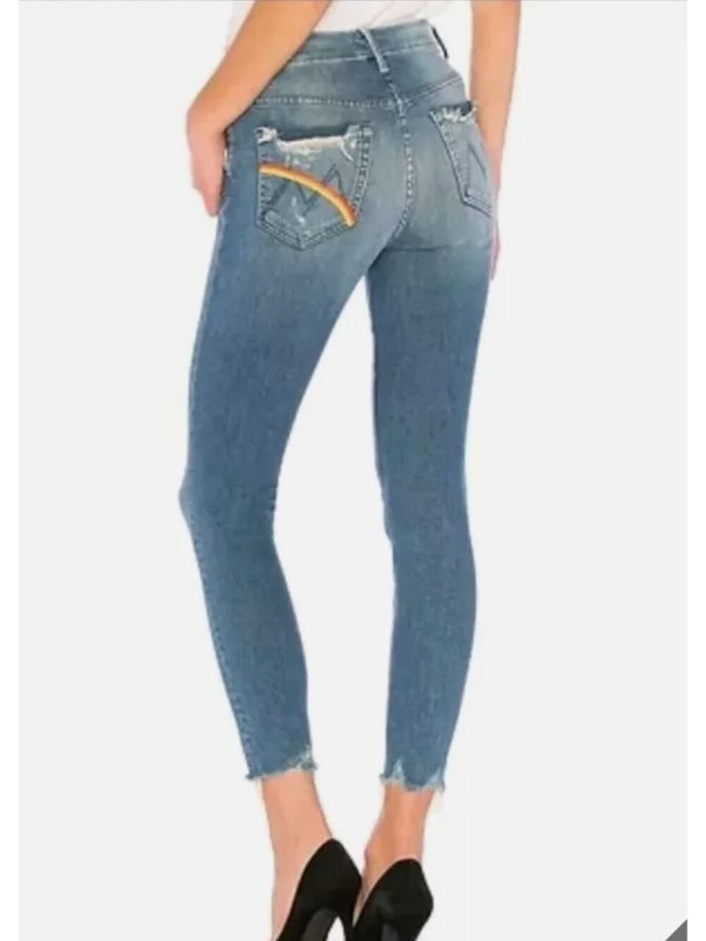 MOTHER High Waisted Looker Ankle Chew in Learning to Hula - Size 28